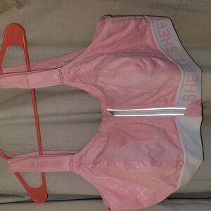 SheFit Pink Sports Bra with White Trim